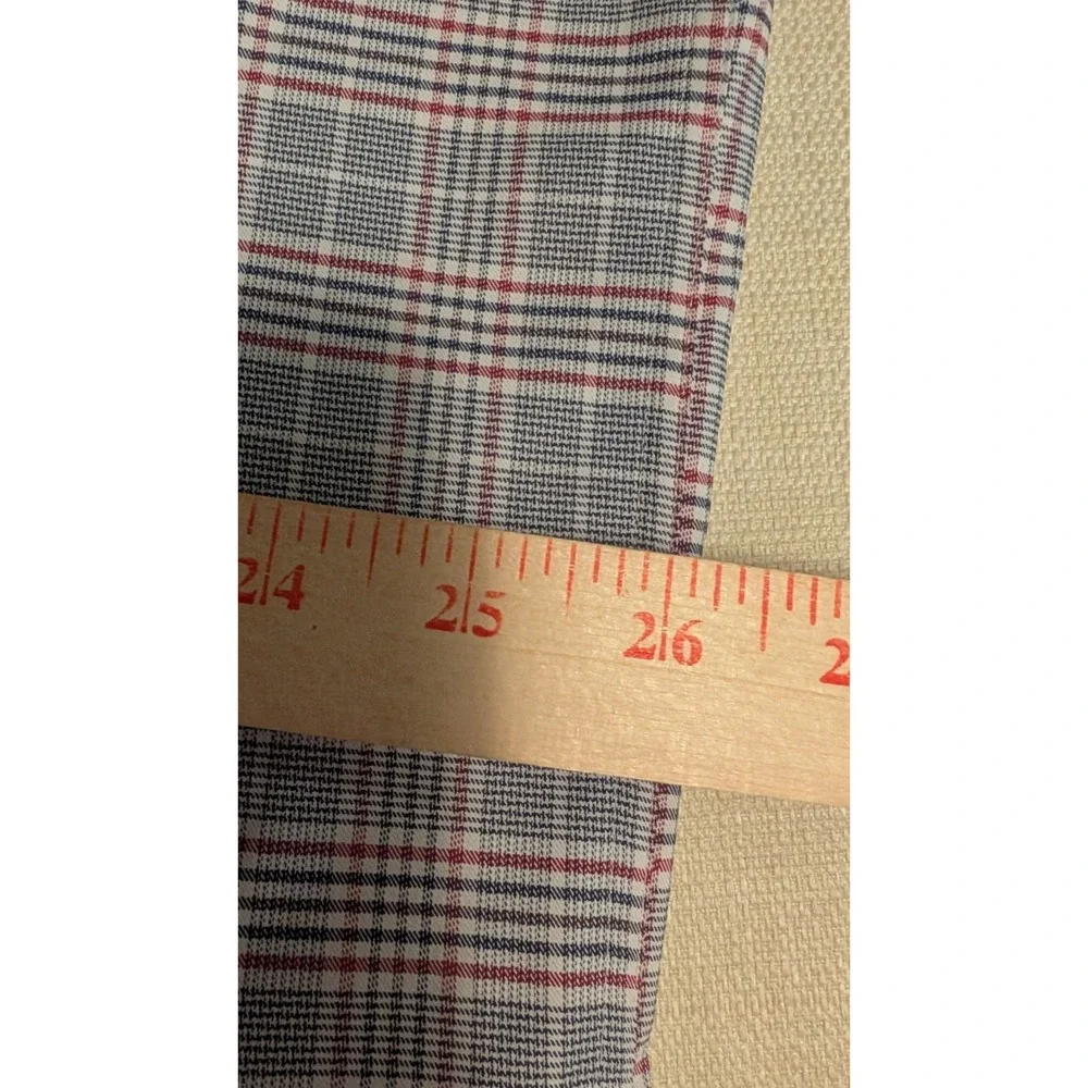 Men's Michael Strahan Long Sleeve Red, White, Blue Plaid Shirt Size 18 34-35